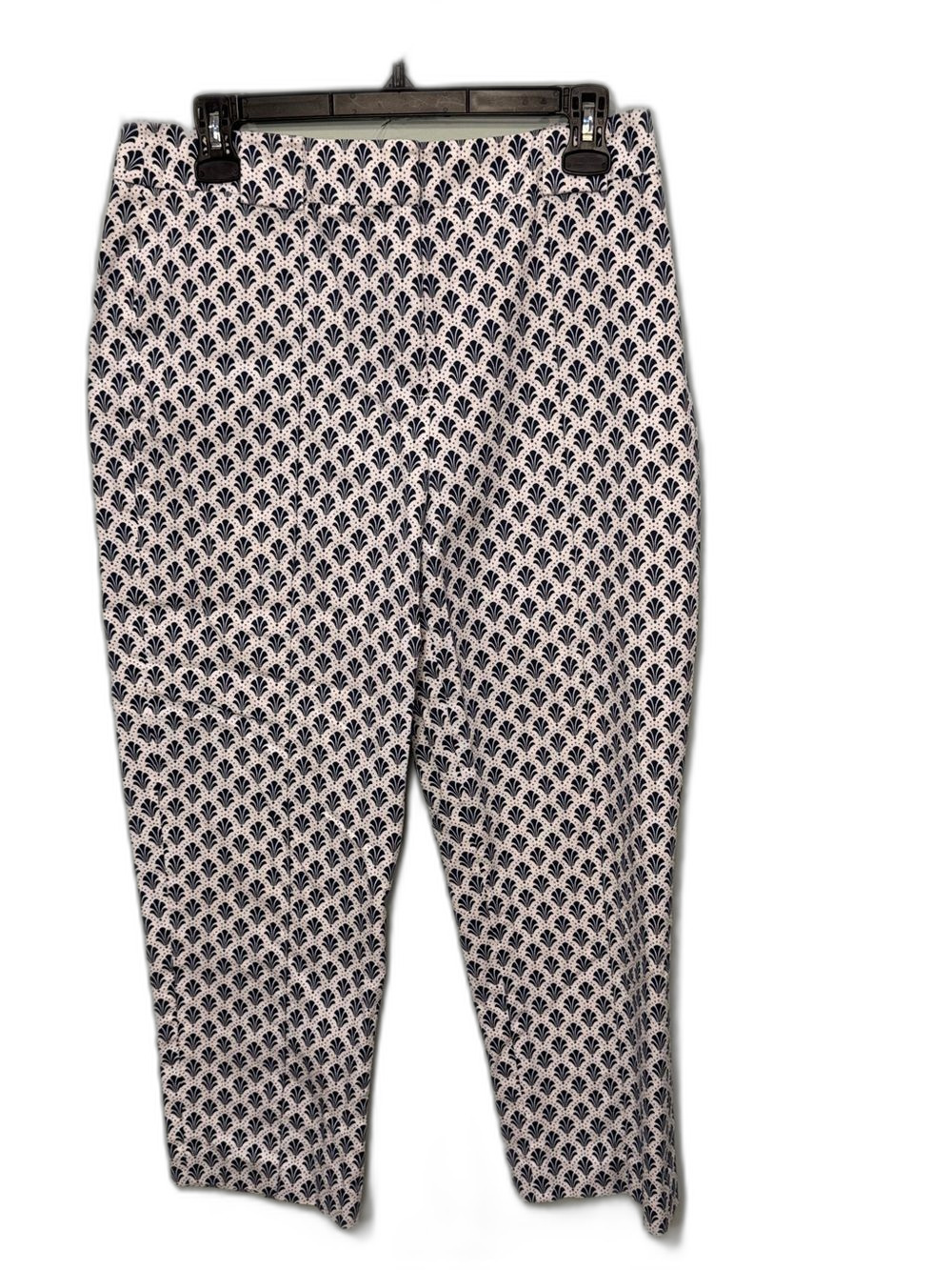 Talbots Patterned Navy and White cropped cotton pants Size 8